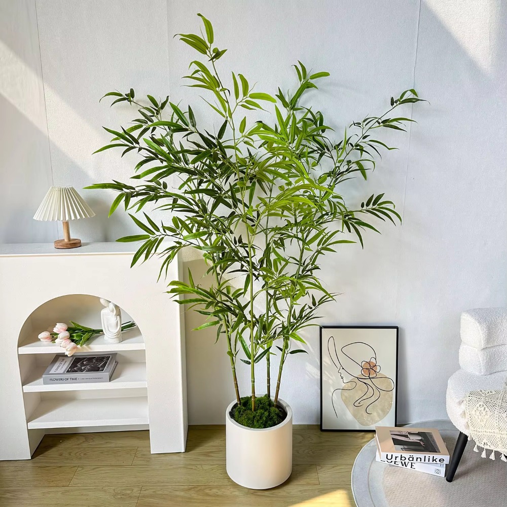 인공 녹색 대나무 PU + PVC 대형 대나무 바닥 냄 - Ficus Lyrata Tree 리뷰 및 가격